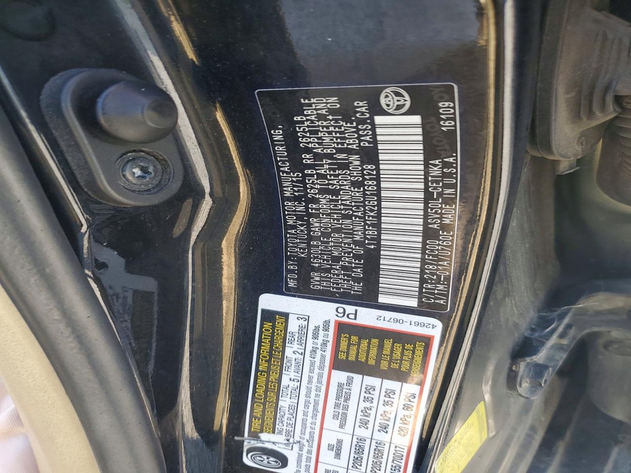 2016 TOYOTA CAMRY