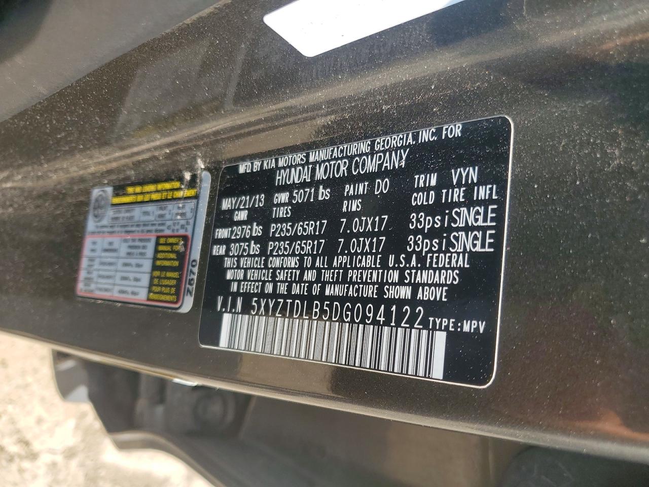 2013 HYUNDAI SANTA FE