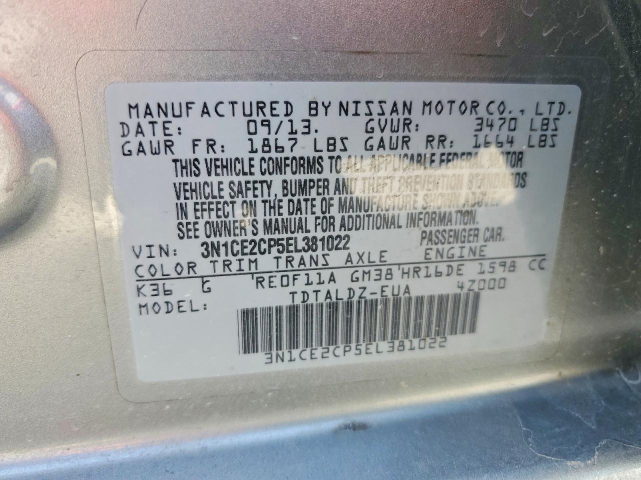 2014 NISSAN VERSA