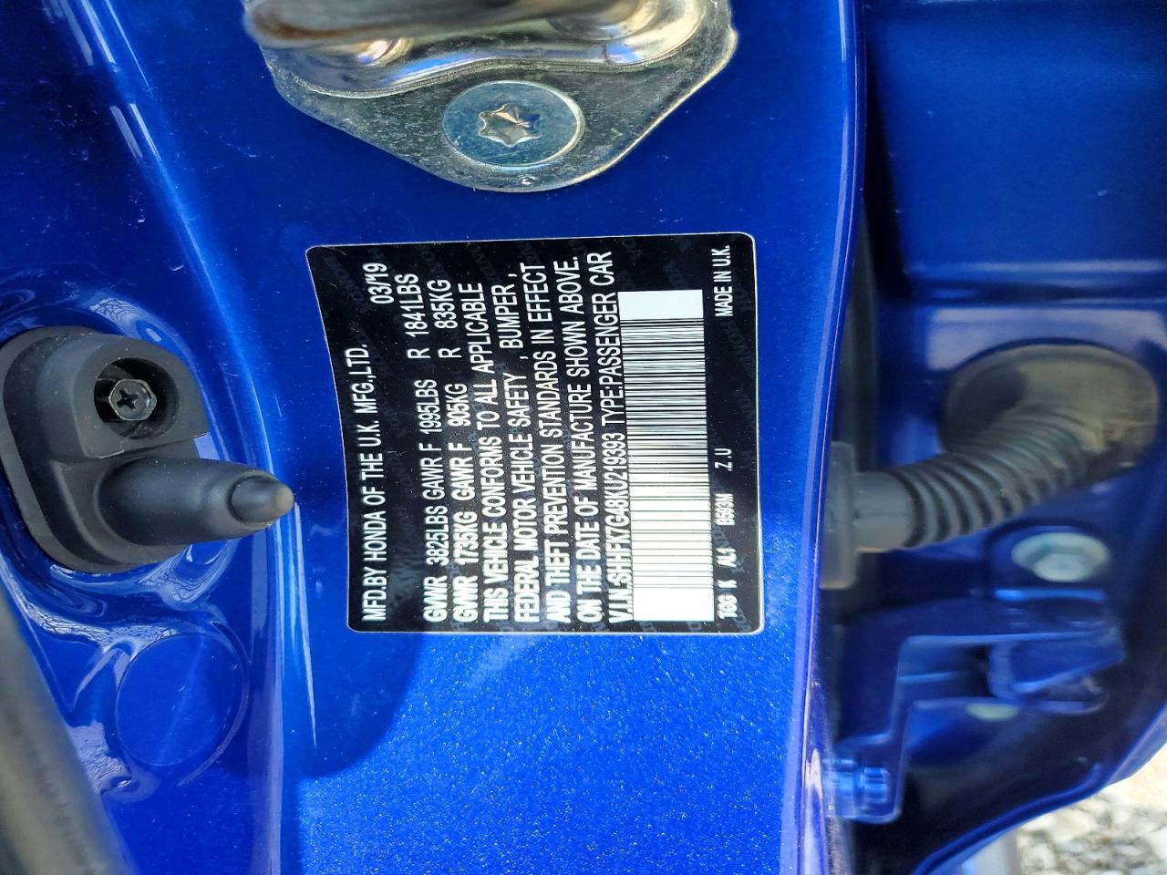 2019 HONDA CIVIC