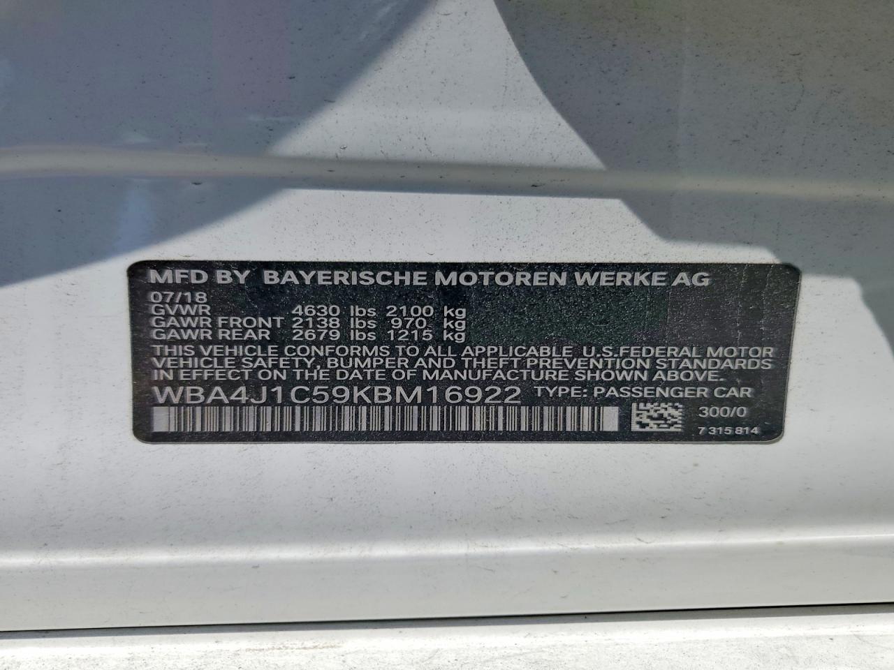 2019 BMW 4 SERIES