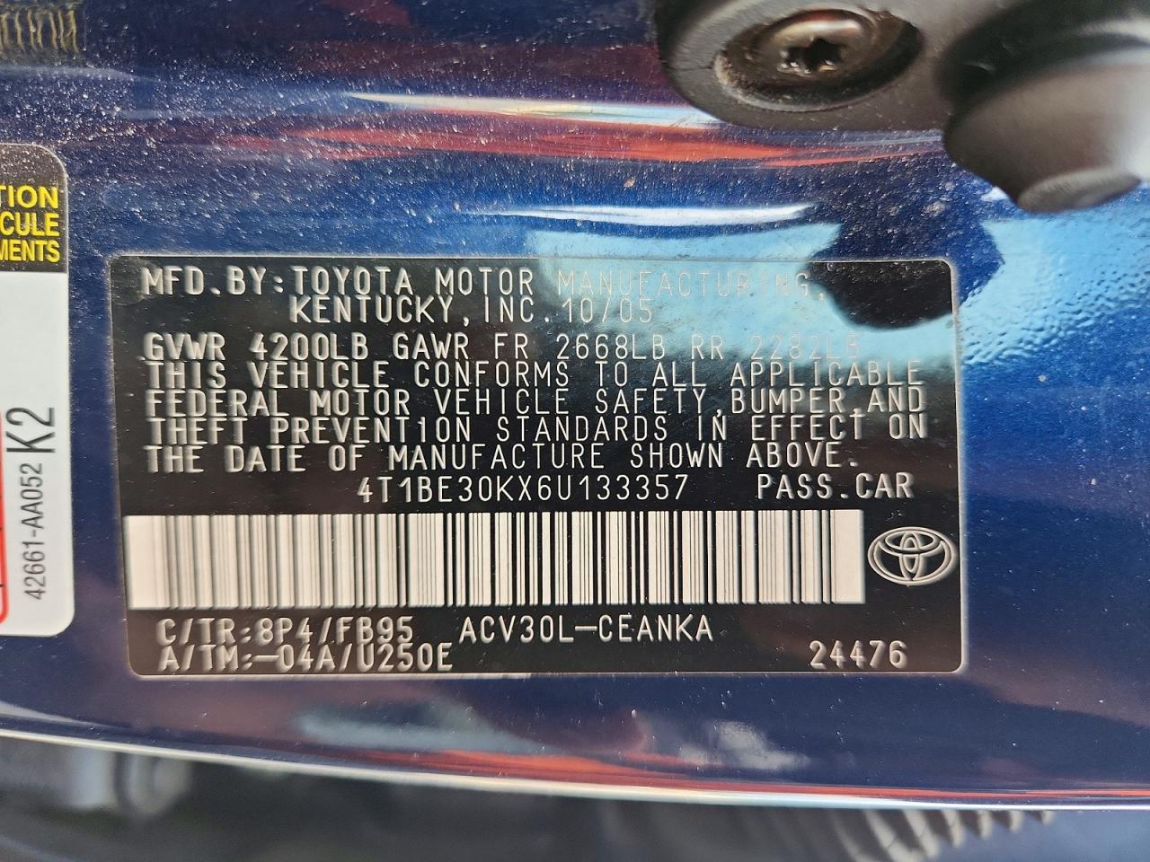 2006 TOYOTA CAMRY