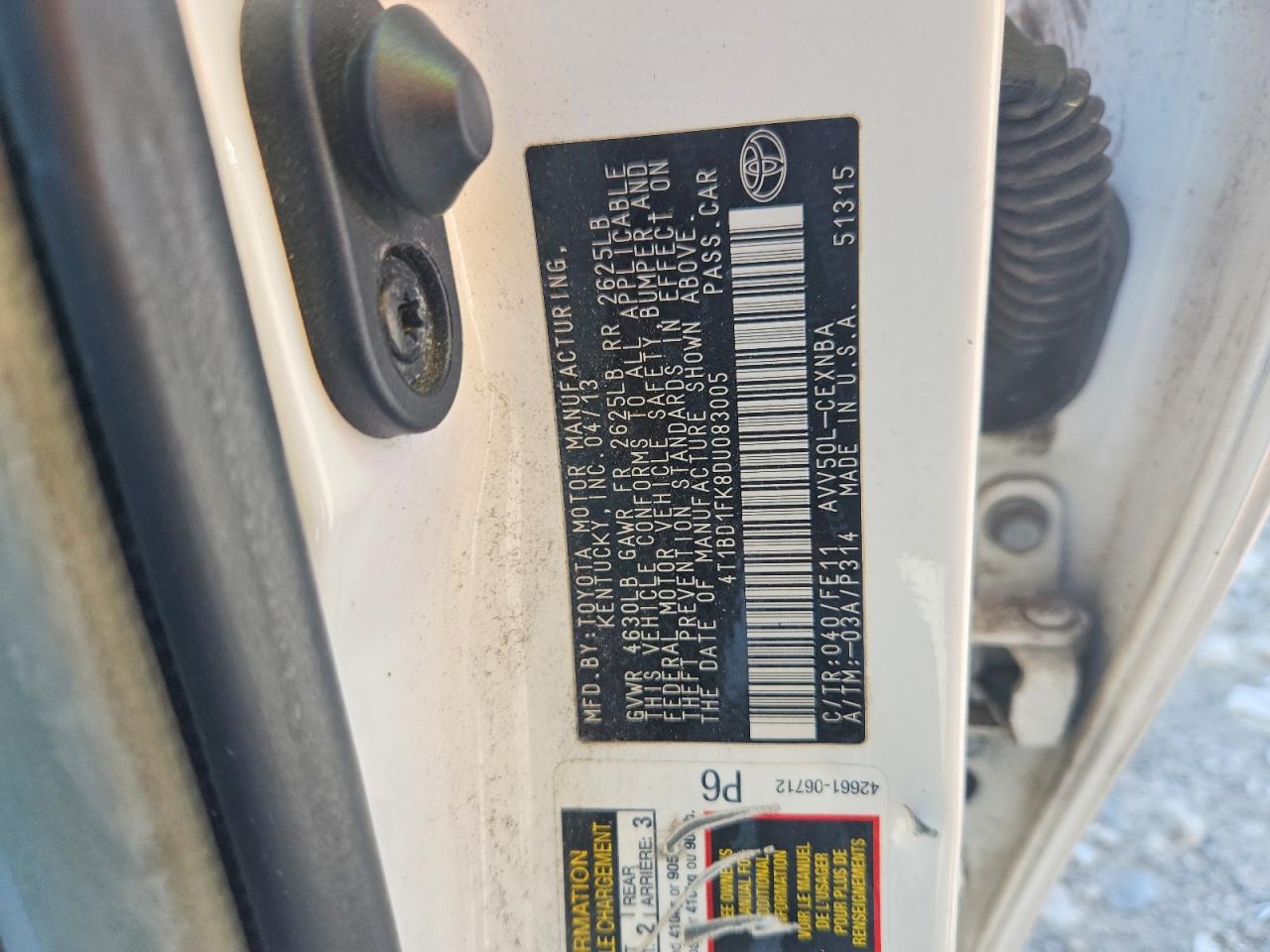 2013 TOYOTA CAMRY