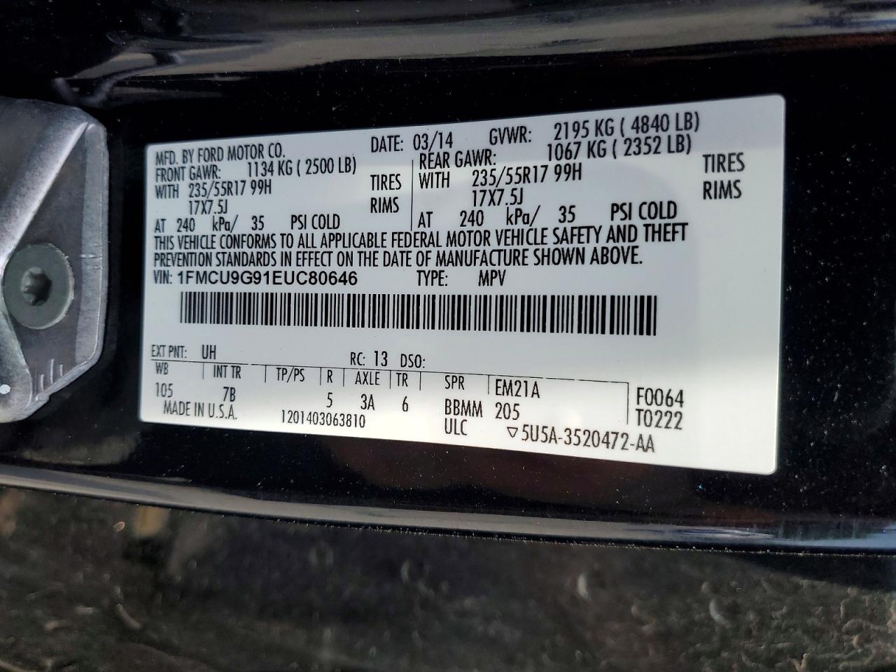 2014 FORD ESCAPE