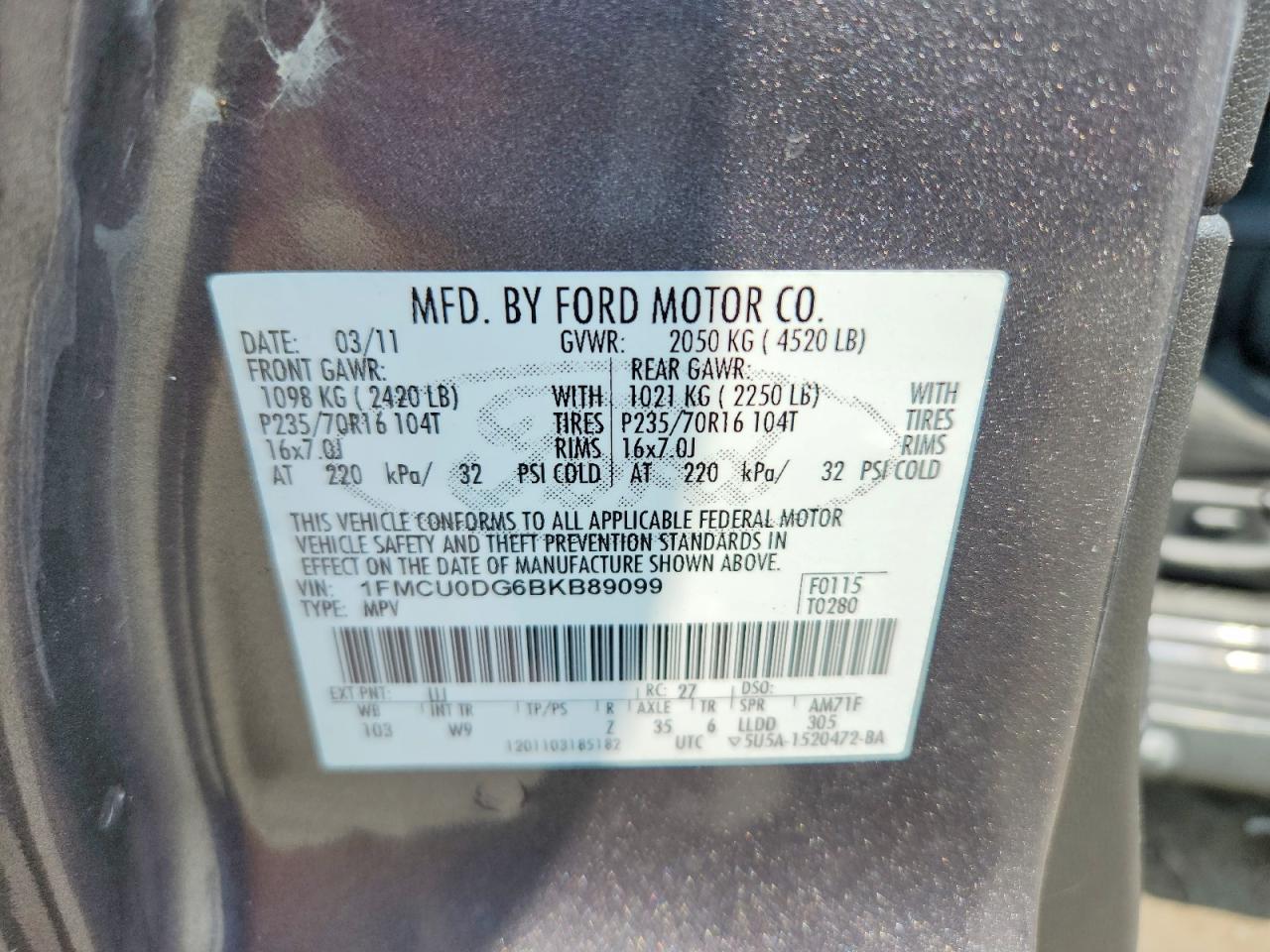 2011 FORD ESCAPE