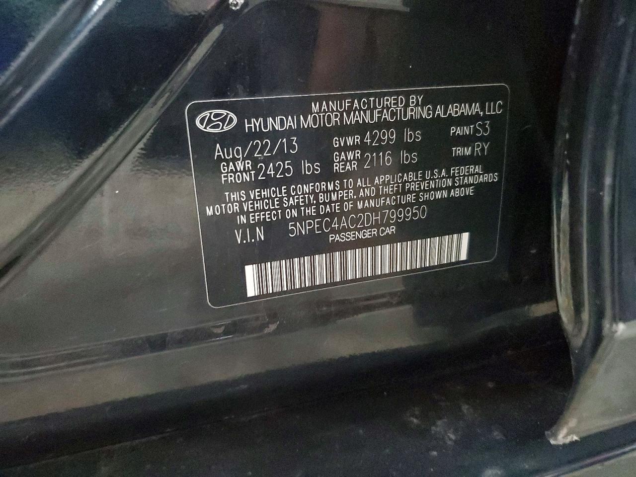2013 HYUNDAI SONATA