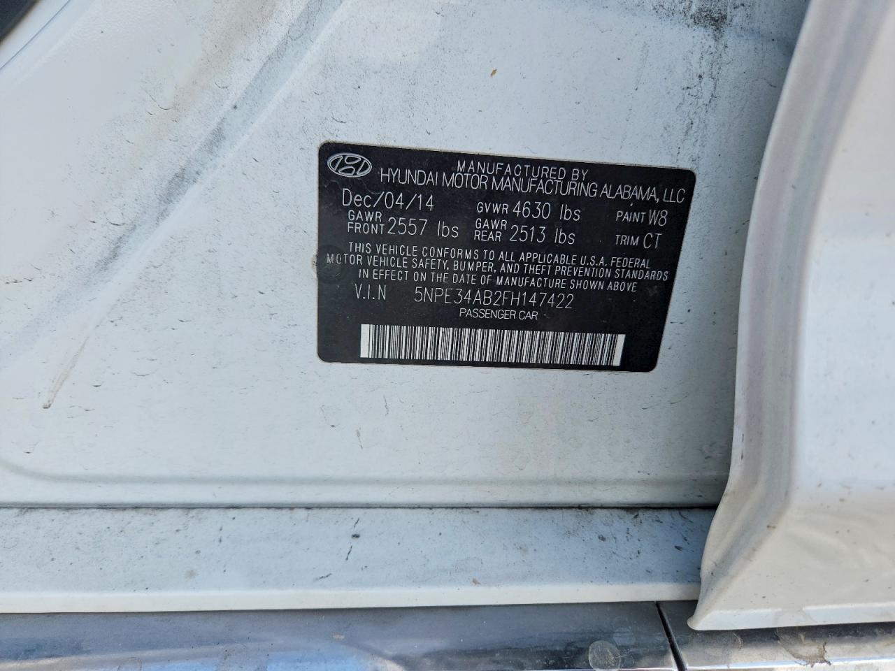 2015 HYUNDAI SONATA