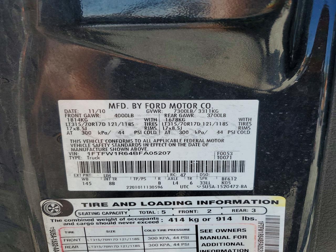 2011 FORD F150