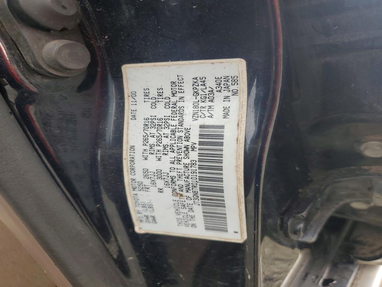 2001 TOYOTA 4RUNNER