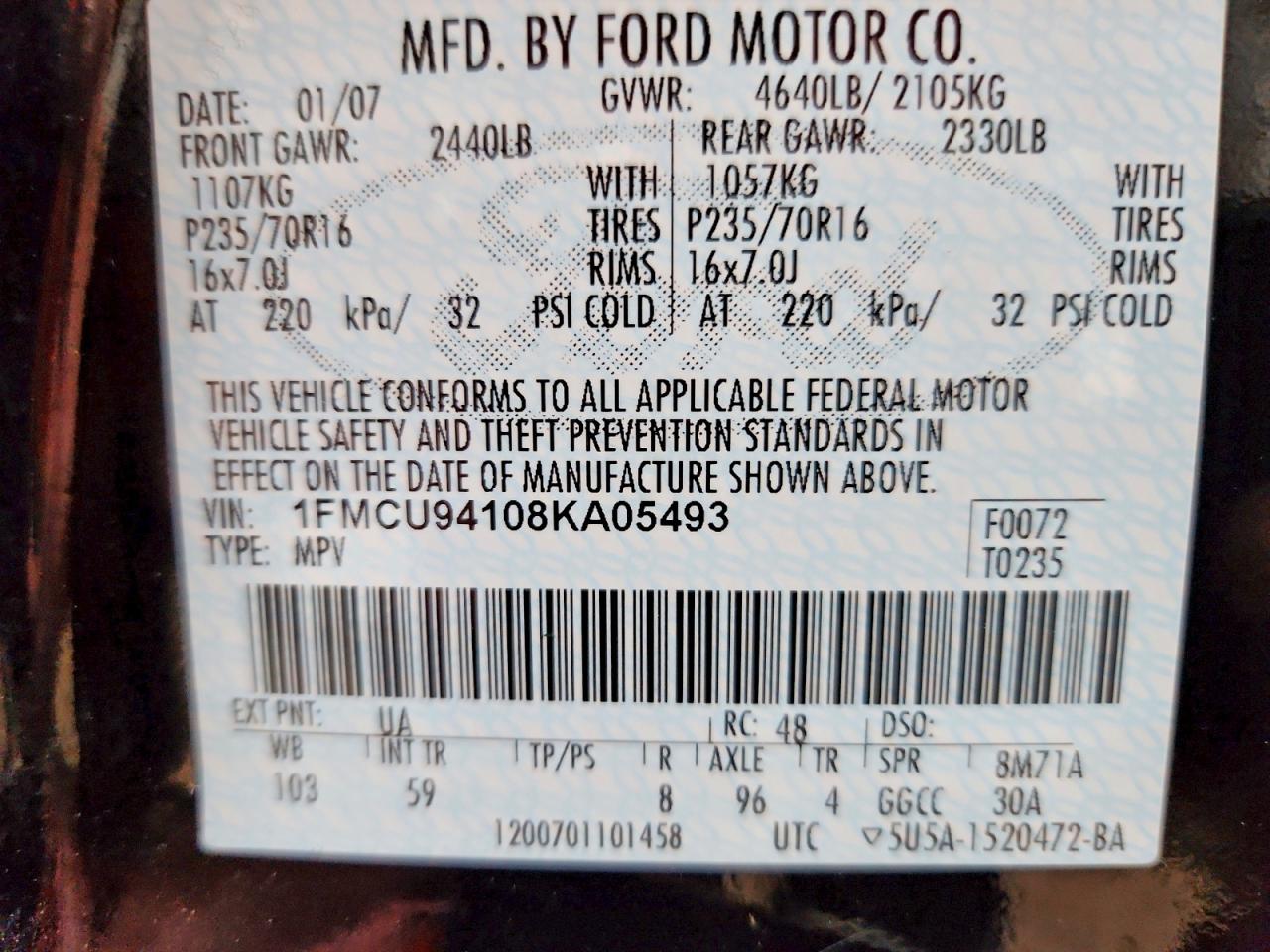 2008 FORD ESCAPE