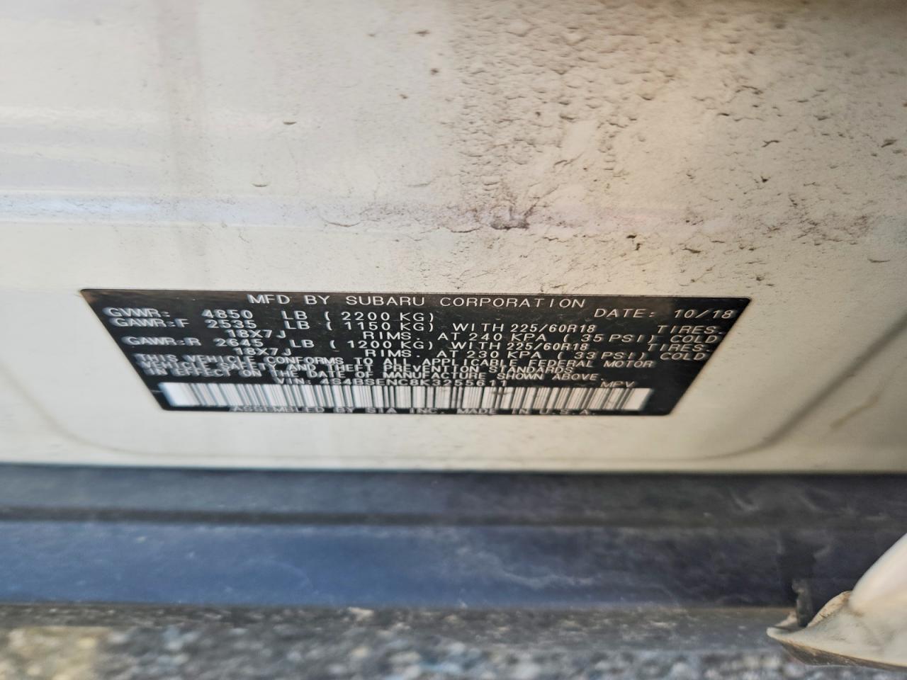 2019 SUBARU OUTBACK