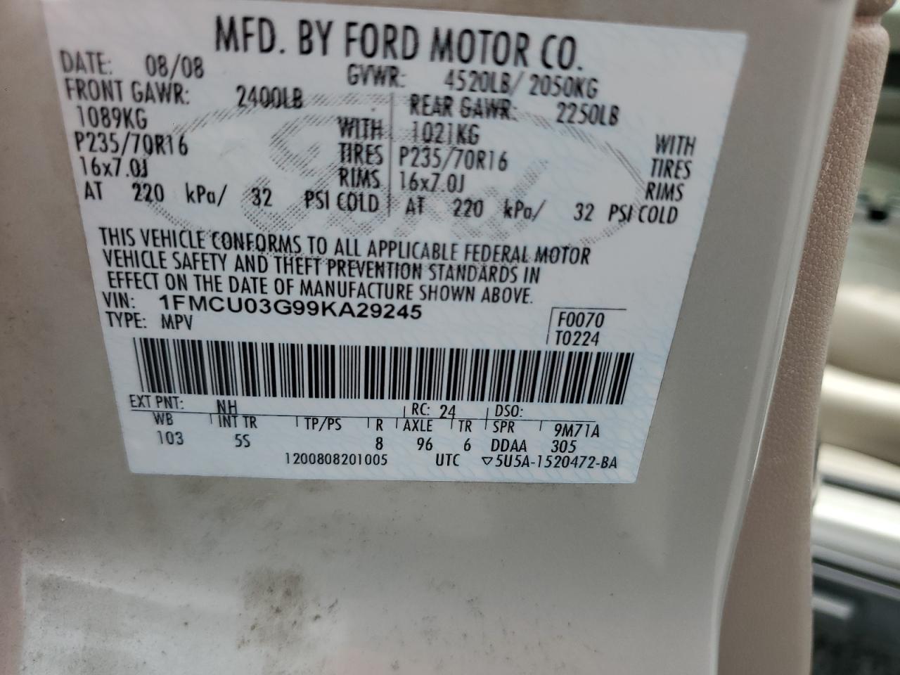 2009 FORD ESCAPE