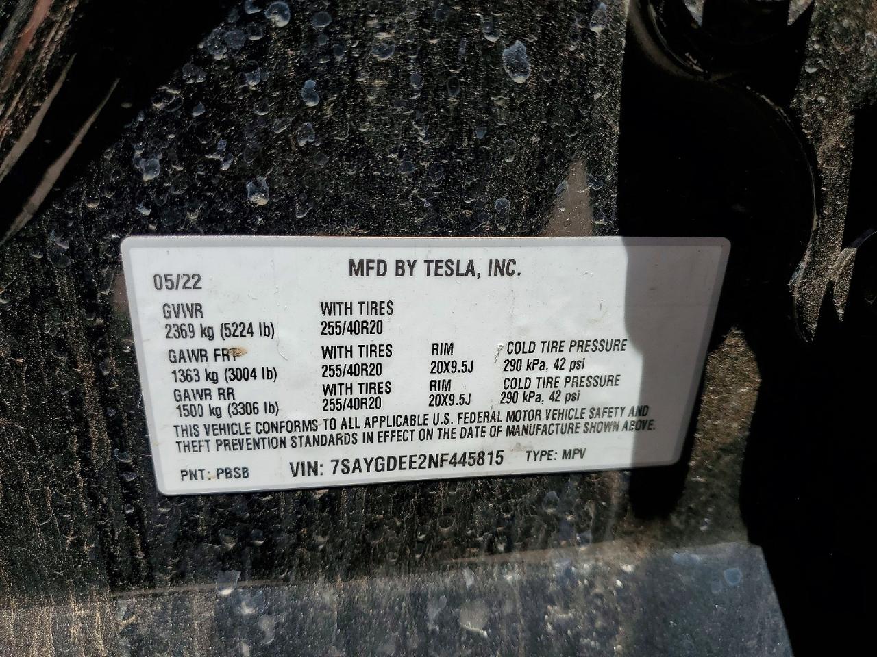 2022 TESLA MODEL Y
