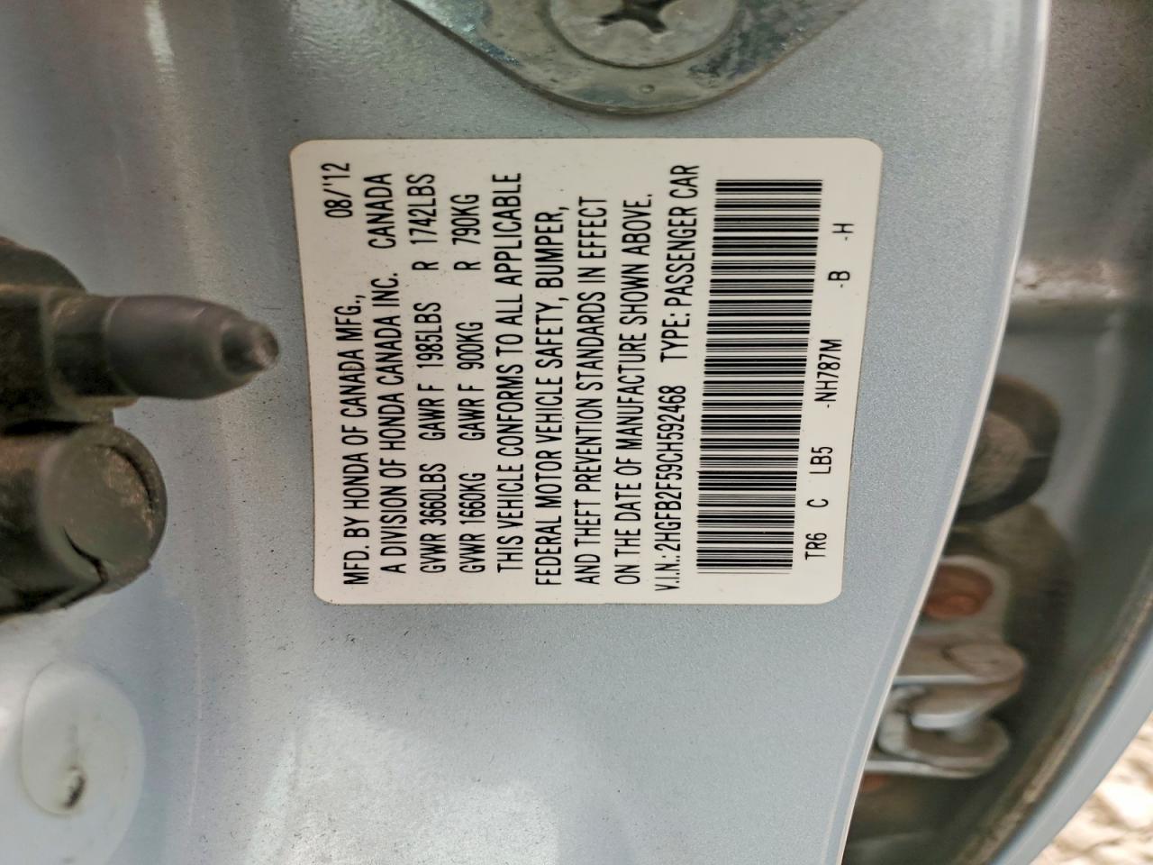 2012 HONDA CIVIC