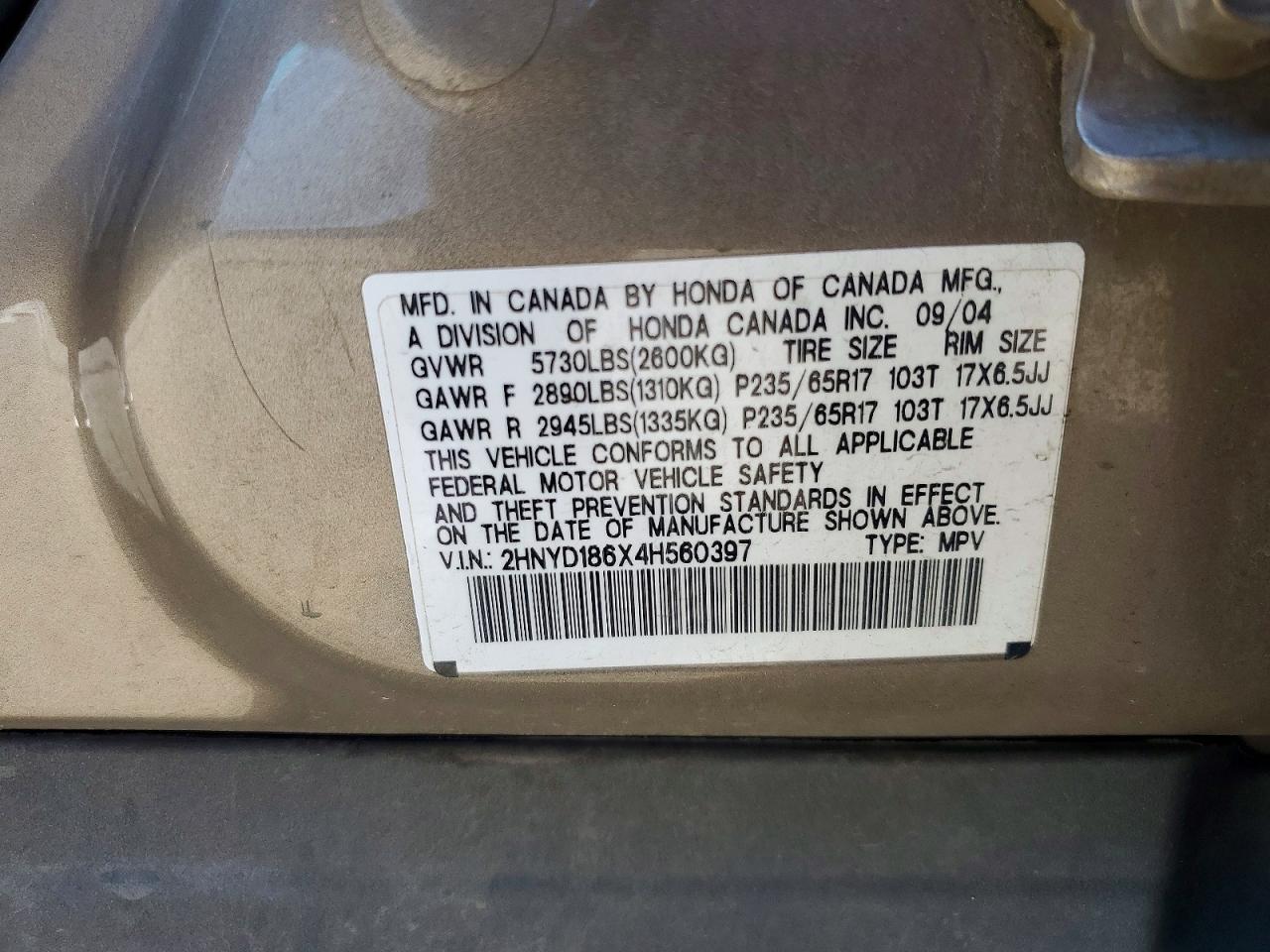 2004 ACURA MDX