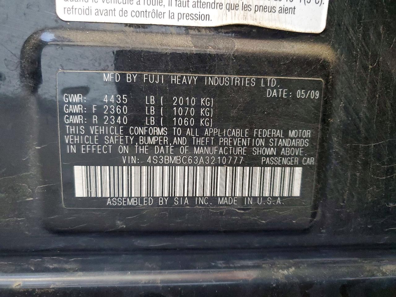 2010 SUBARU LEGACY