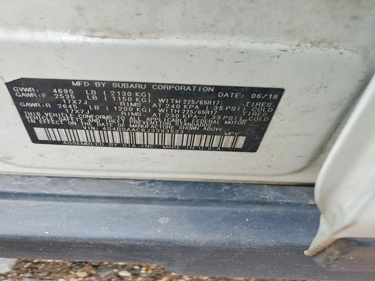 2018 SUBARU OUTBACK