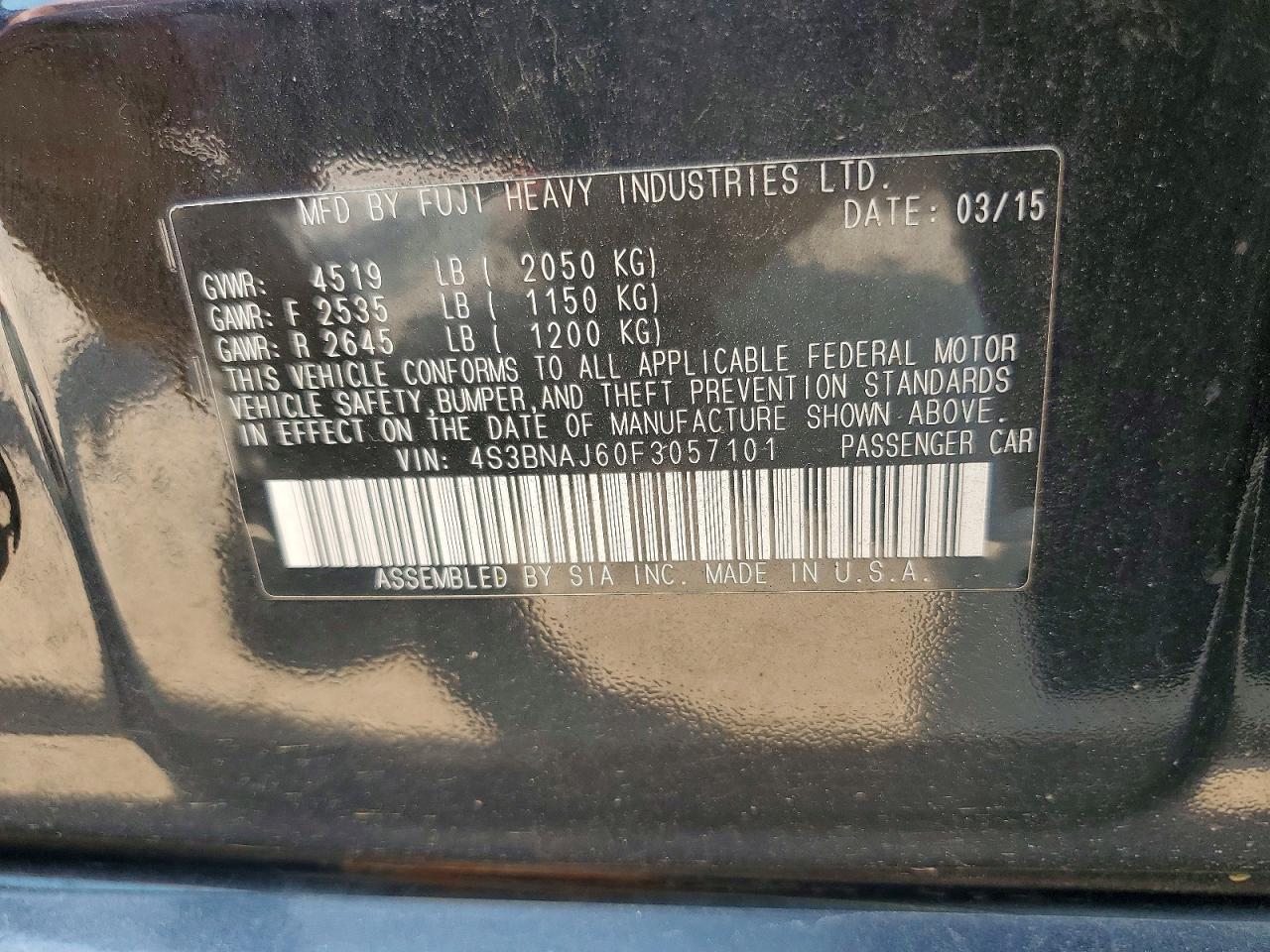 2015 SUBARU LEGACY