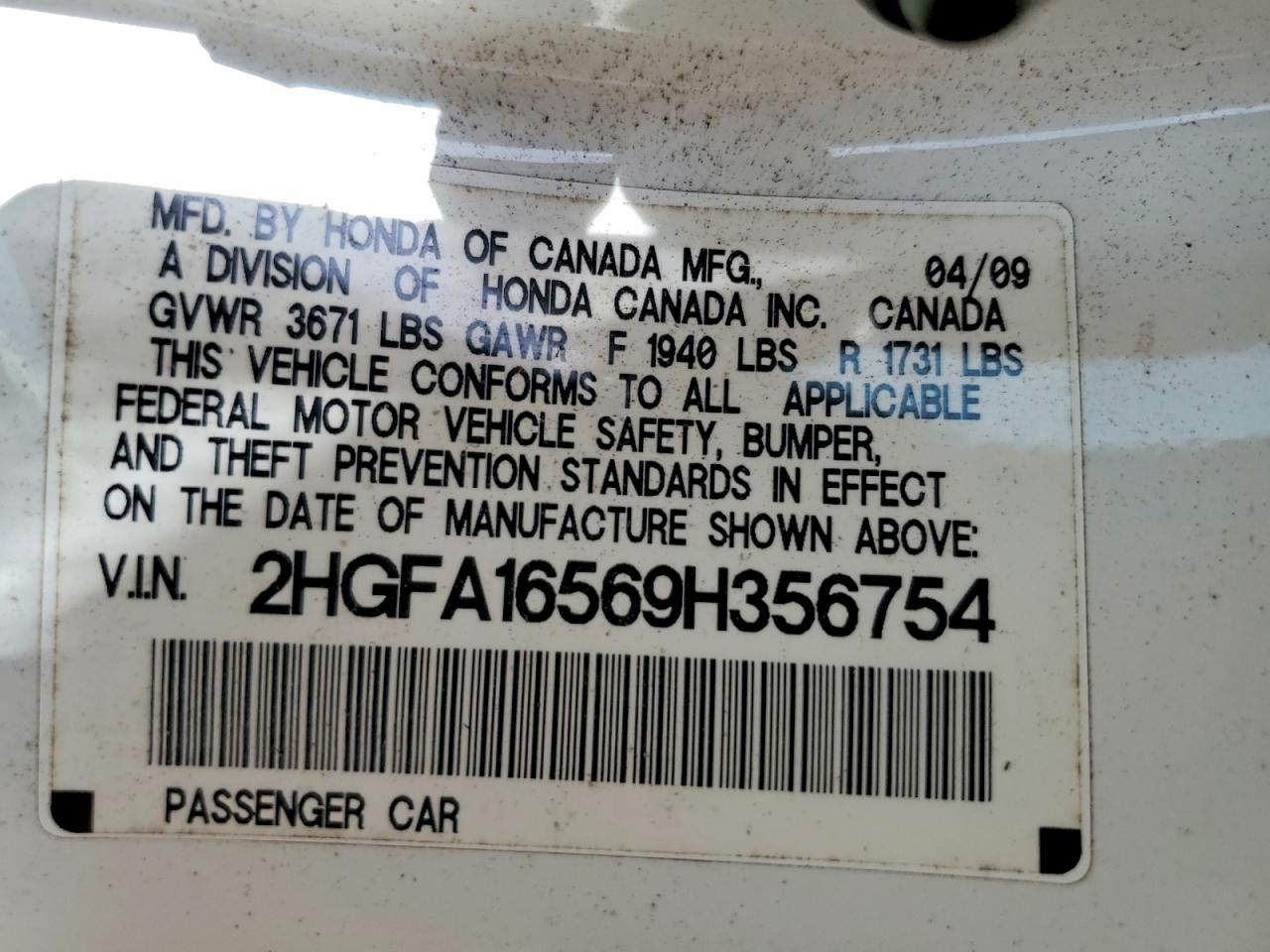 2009 HONDA CIVIC