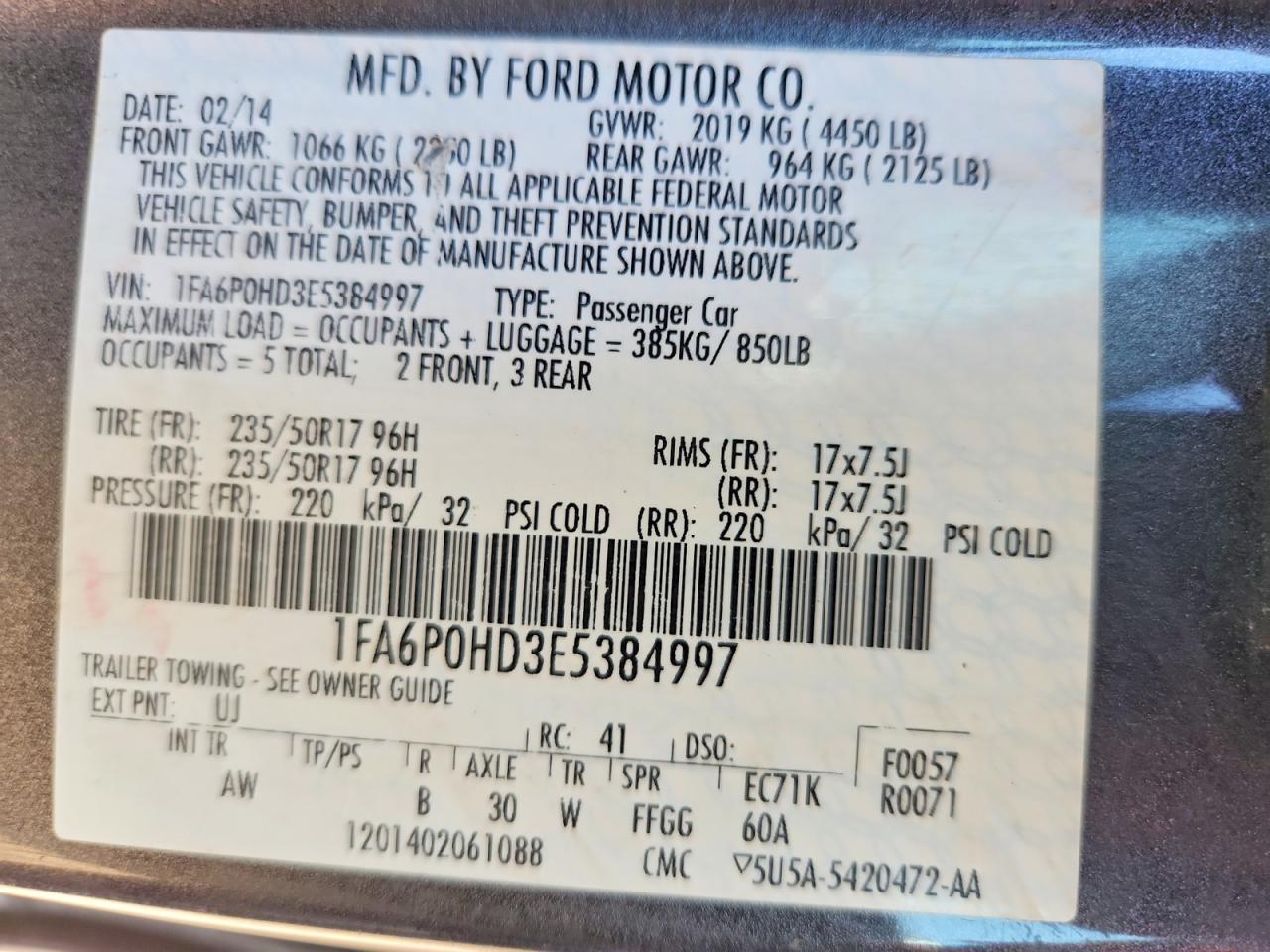 2014 FORD FUSION