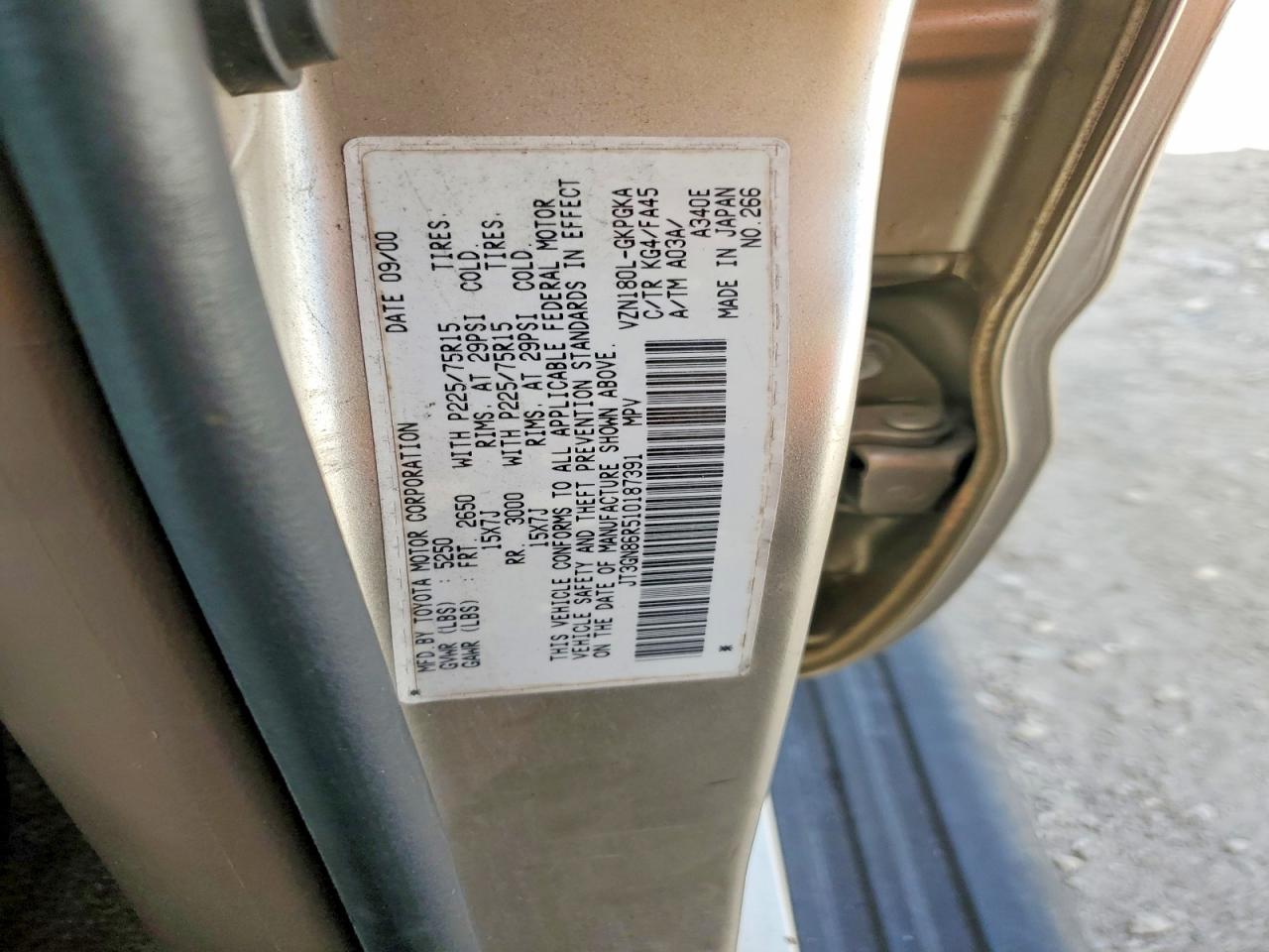 2001 TOYOTA 4RUNNER