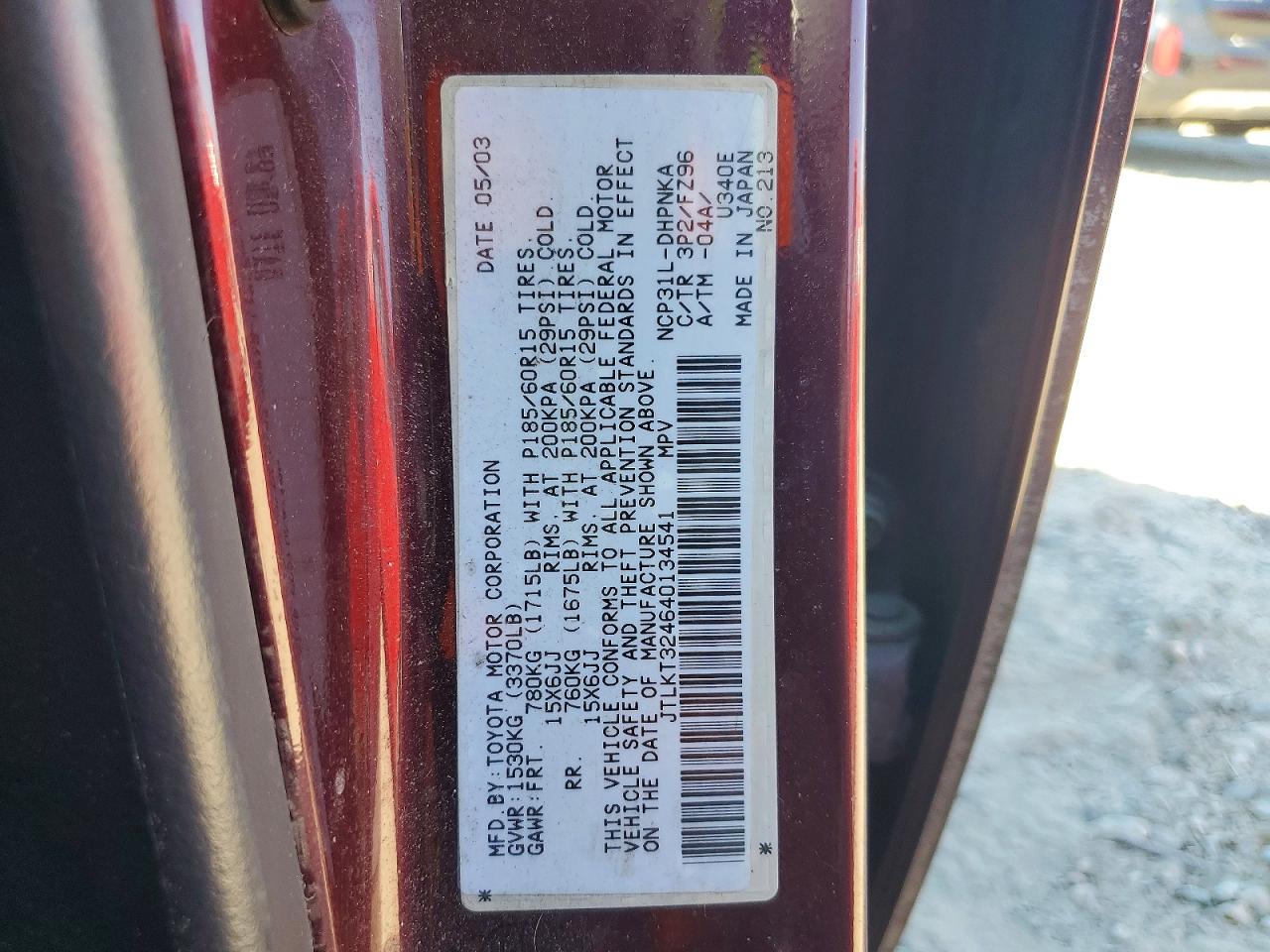 2004 TOYOTA SCION