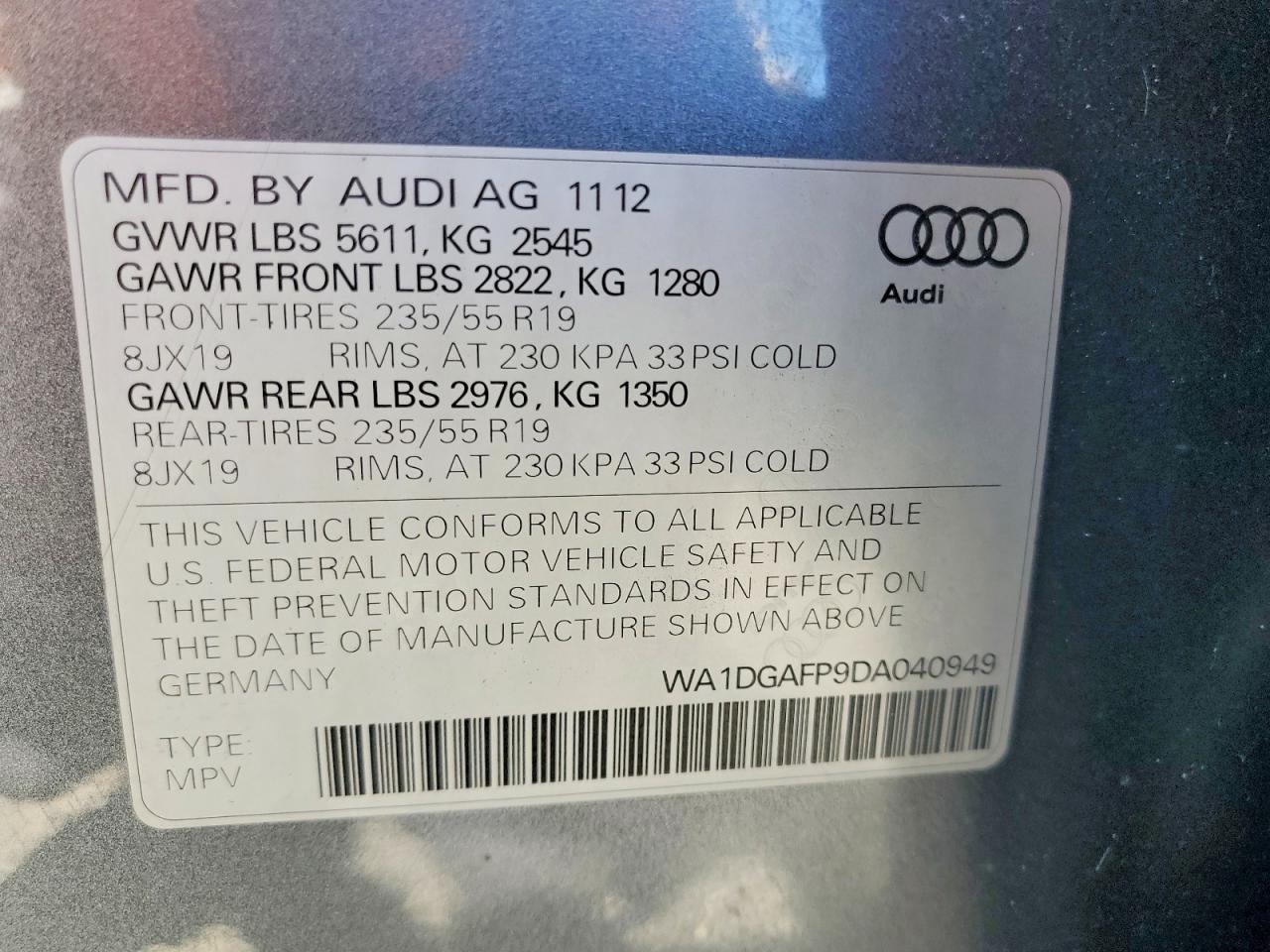 2013 AUDI Q5