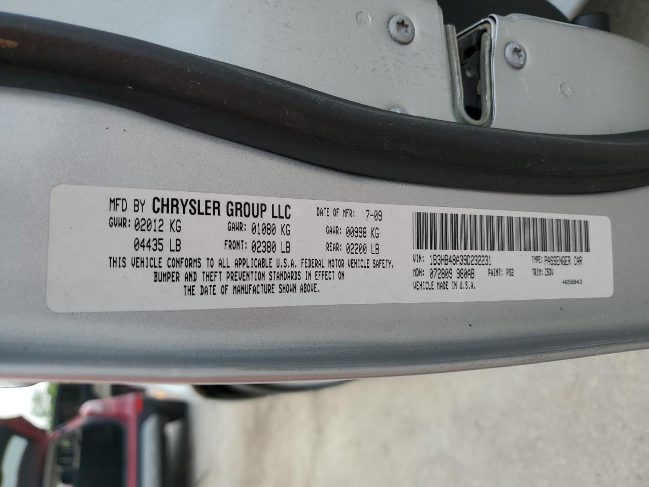 2009 DODGE CALIBER