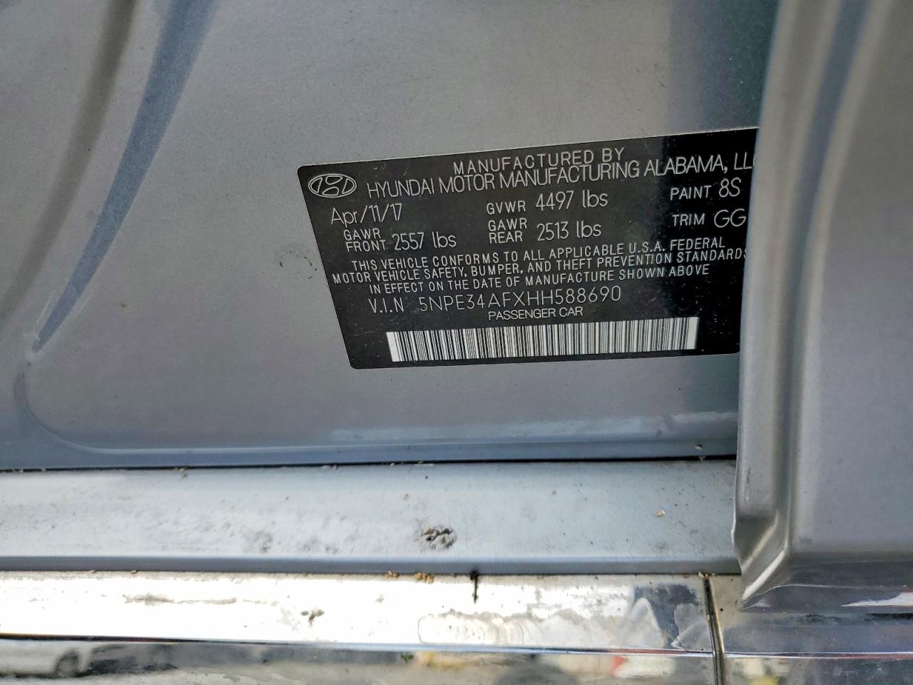 2017 HYUNDAI SONATA