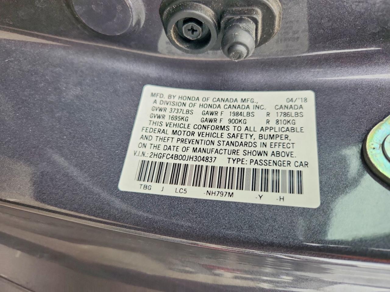 2018 HONDA CIVIC