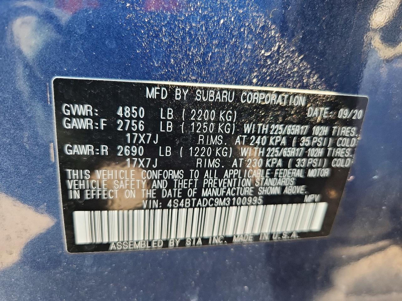2021 SUBARU OUTBACK