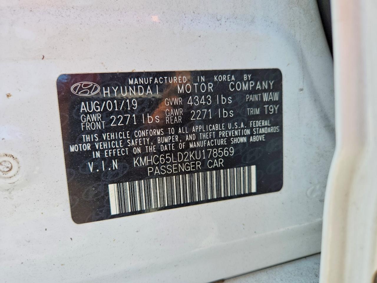 2019 HYUNDAI IONIQ
