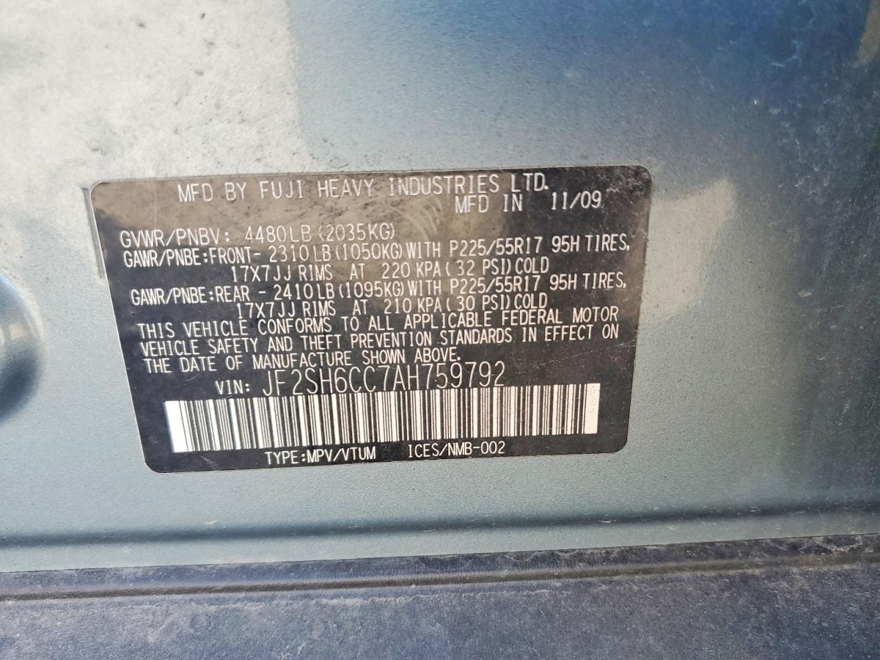 2010 SUBARU FORESTER