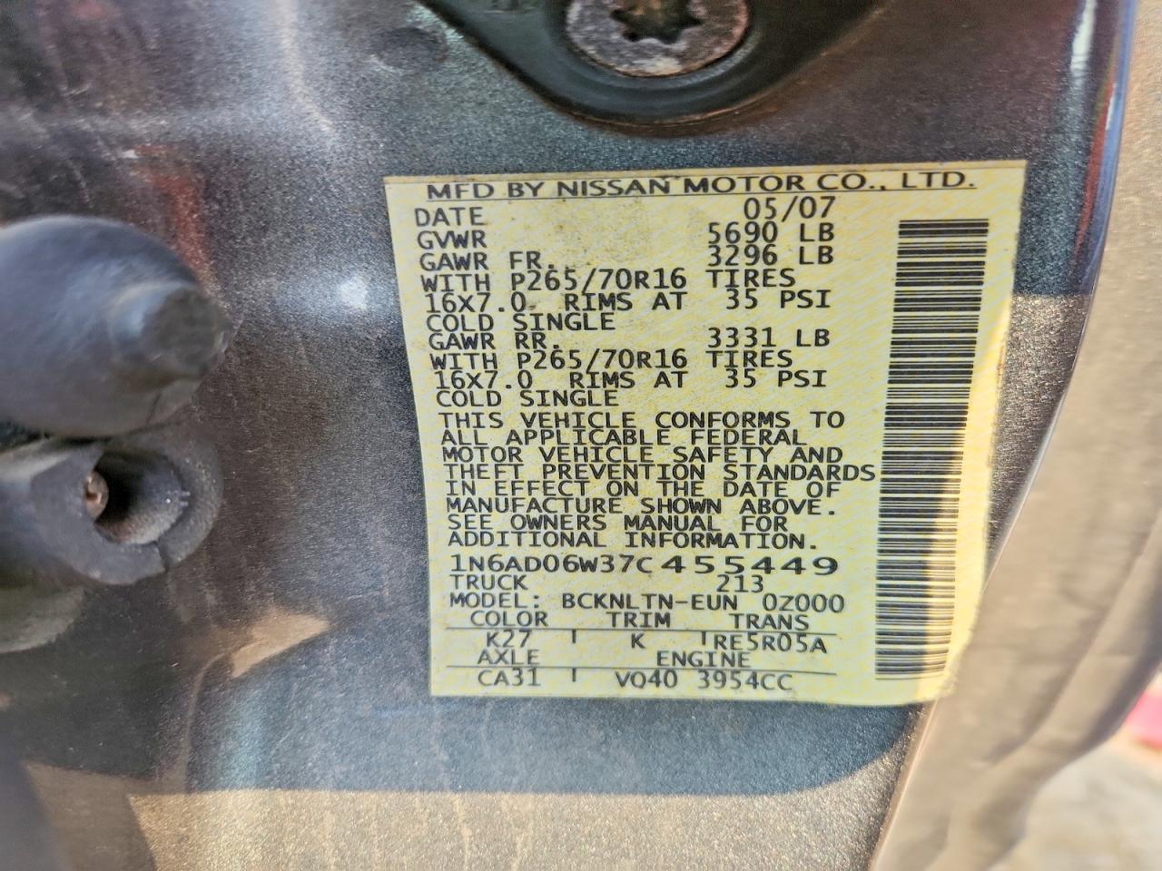2007 NISSAN FRONTIER
