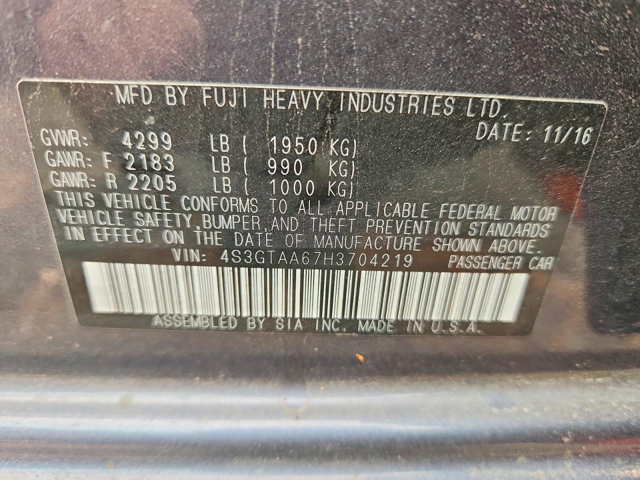 2017 SUBARU IMPREZA