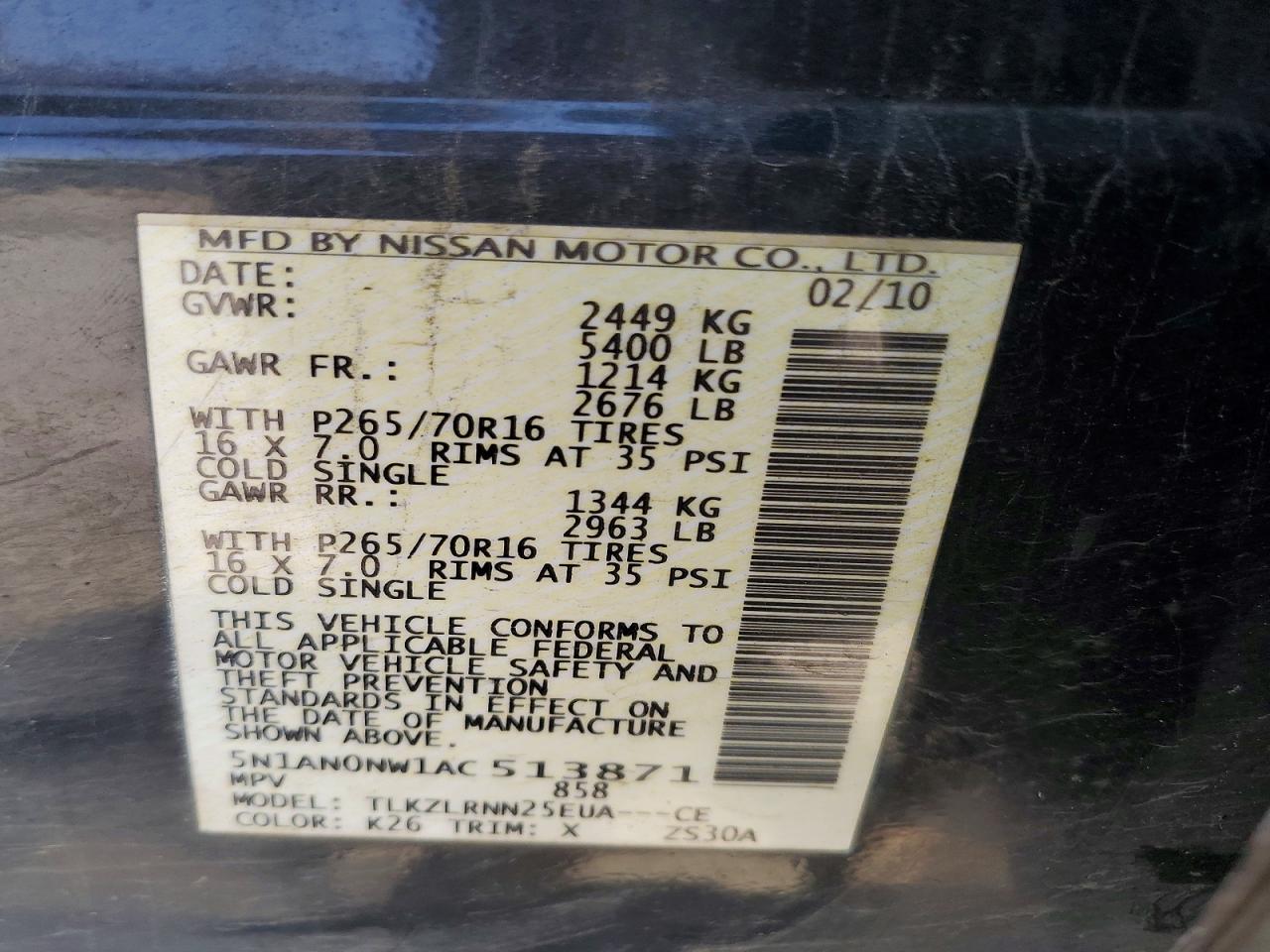 2010 NISSAN XTERRA