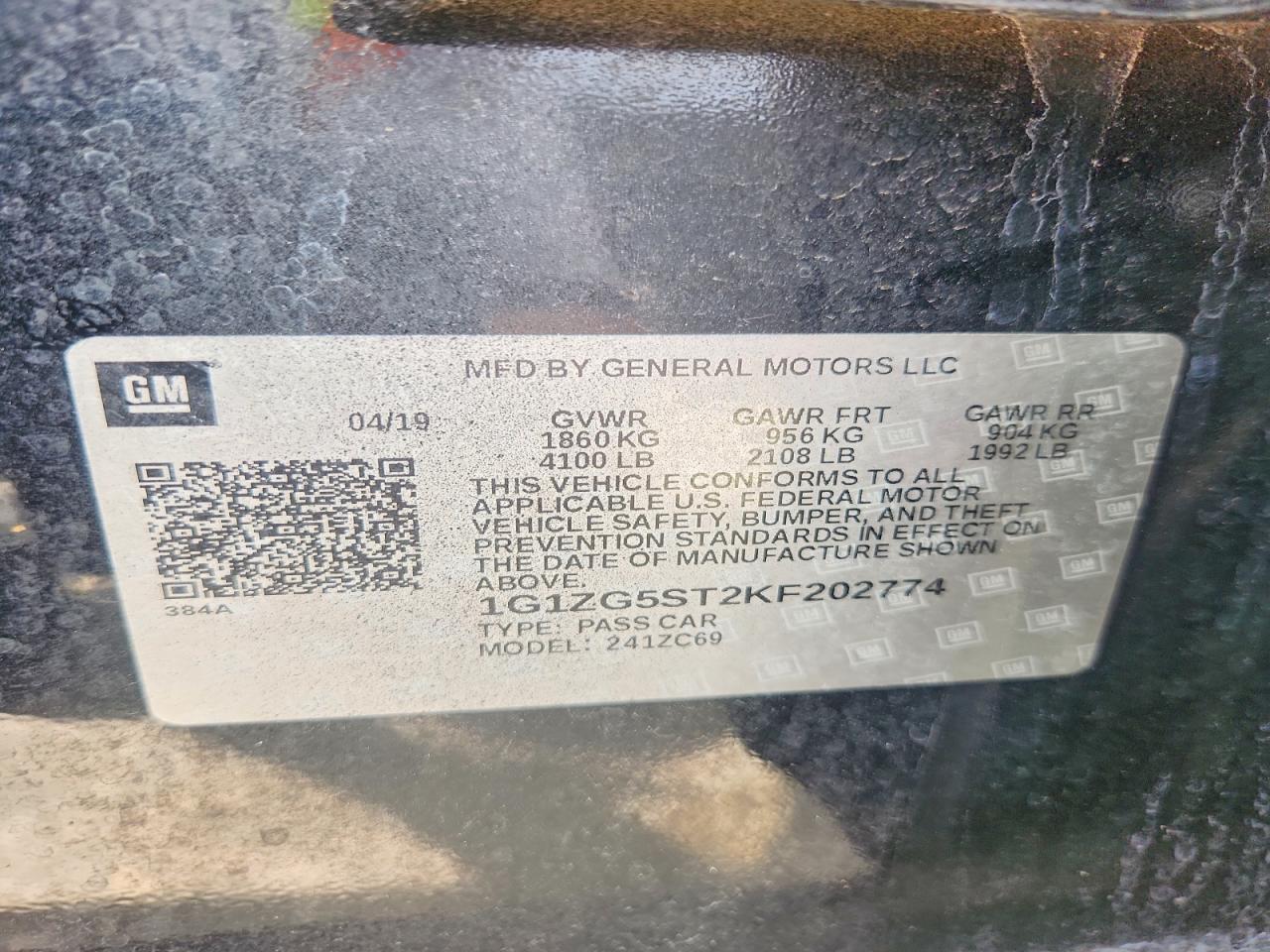 2019 CHEVROLET MALIBU