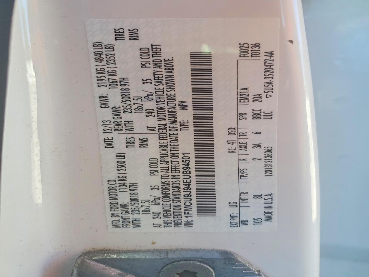 2014 FORD ESCAPE