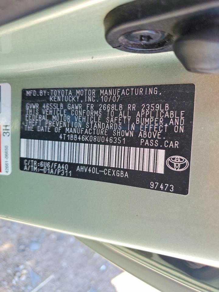 2008 TOYOTA CAMRY