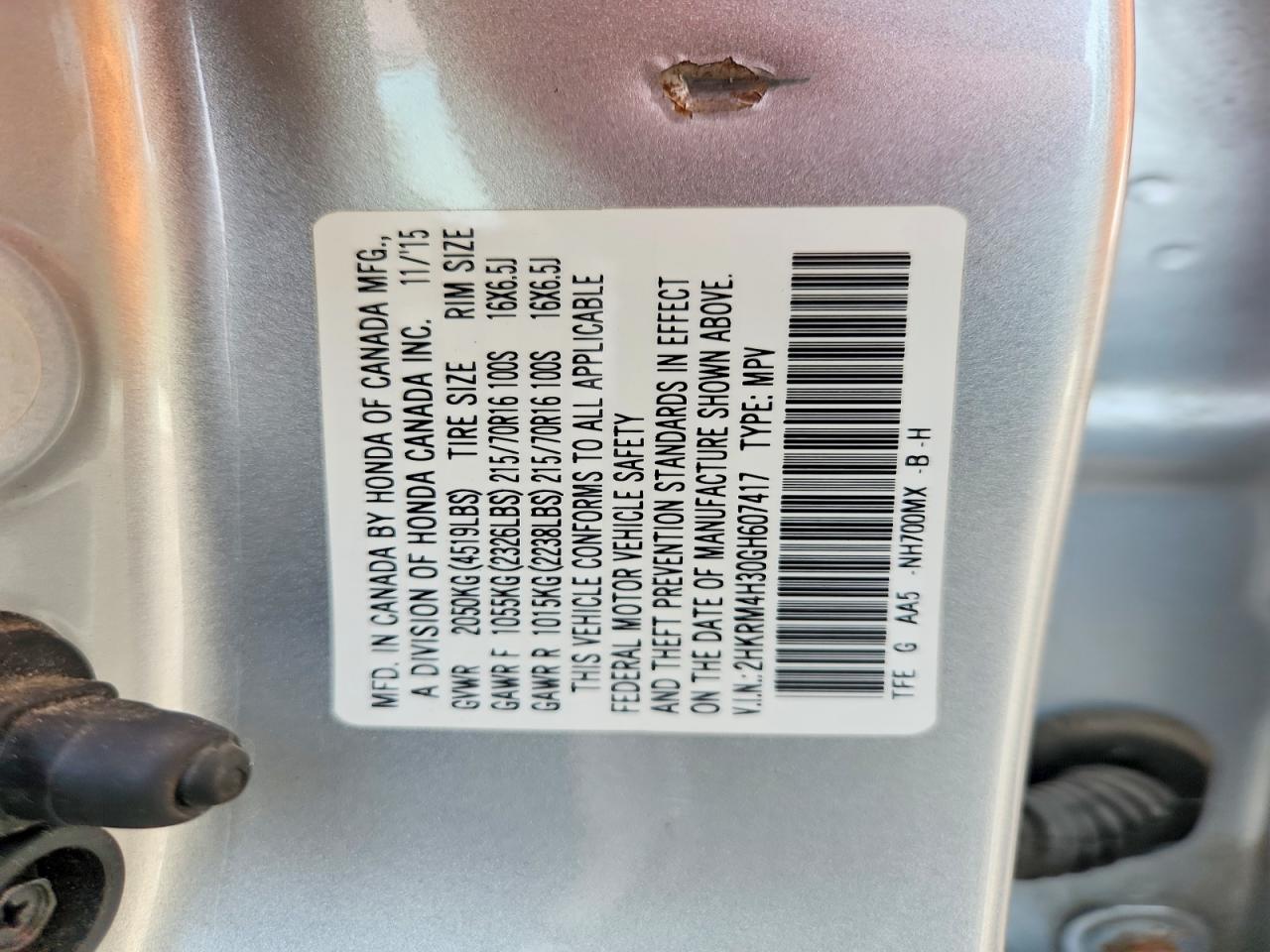 2016 HONDA CRV