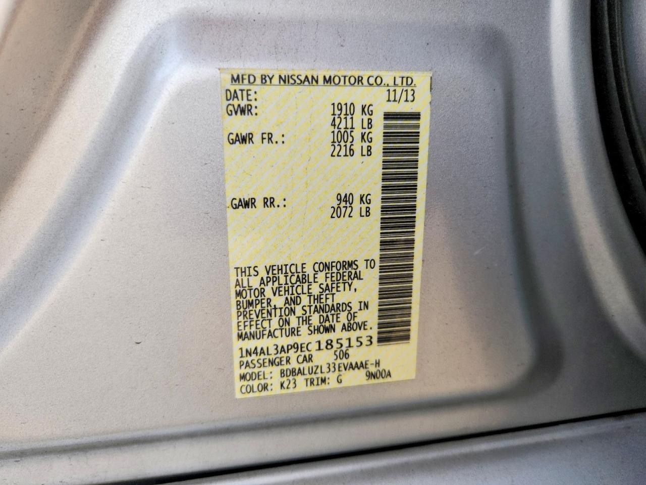 2014 NISSAN ALTIMA