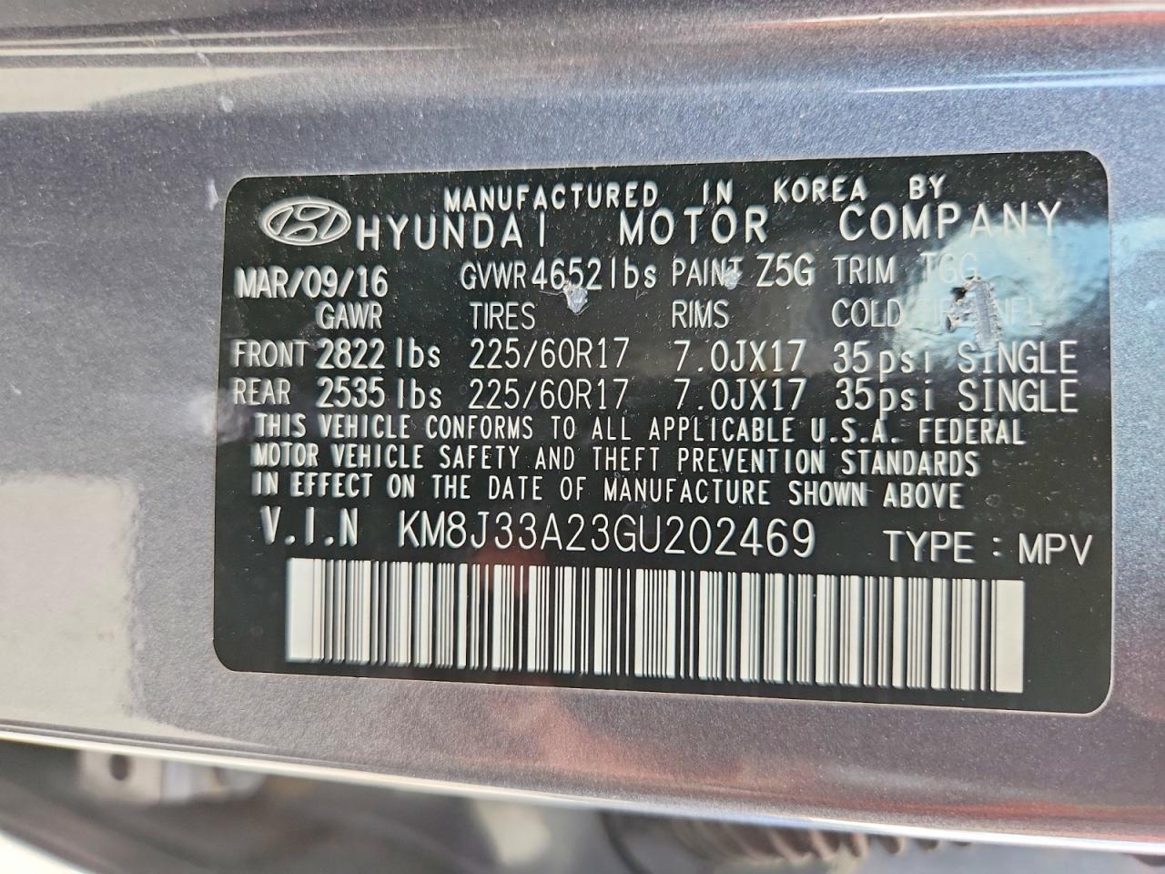 2016 HYUNDAI TUCSON ECO