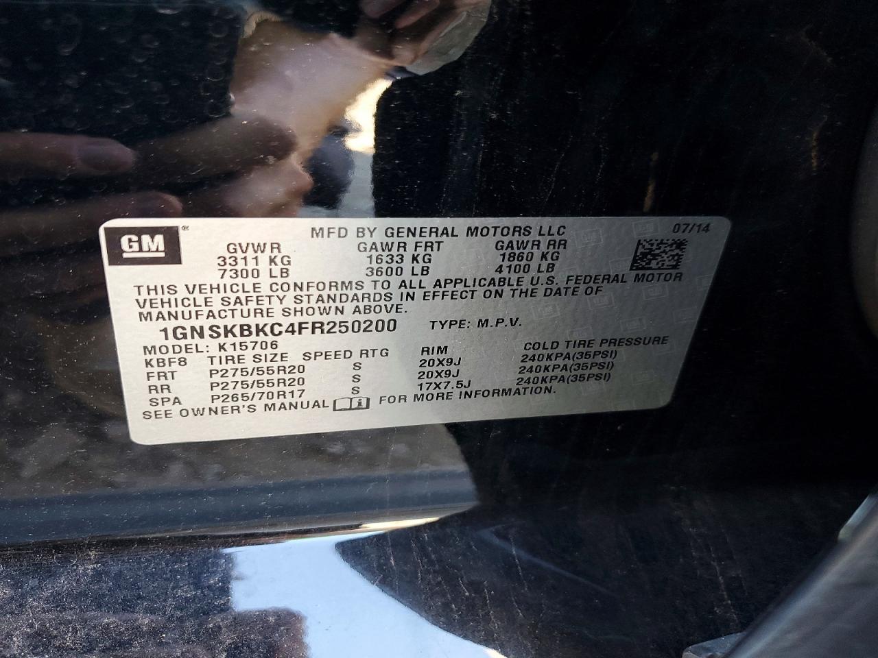 2015 CHEVROLET TAHOE