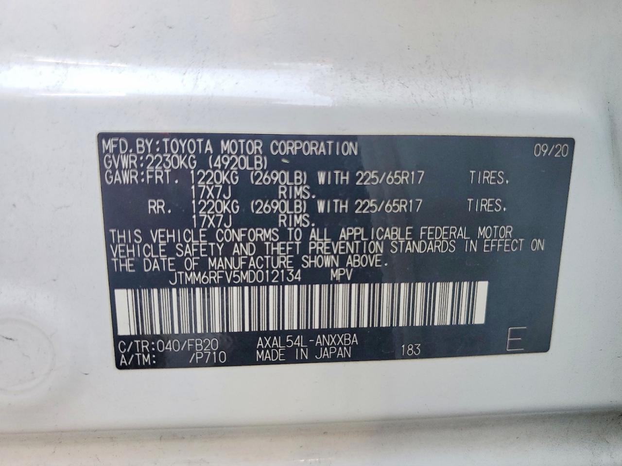 2021 TOYOTA RAV4