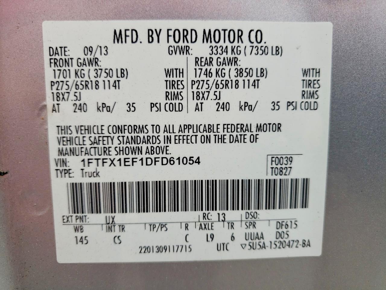 2013 FORD F150
