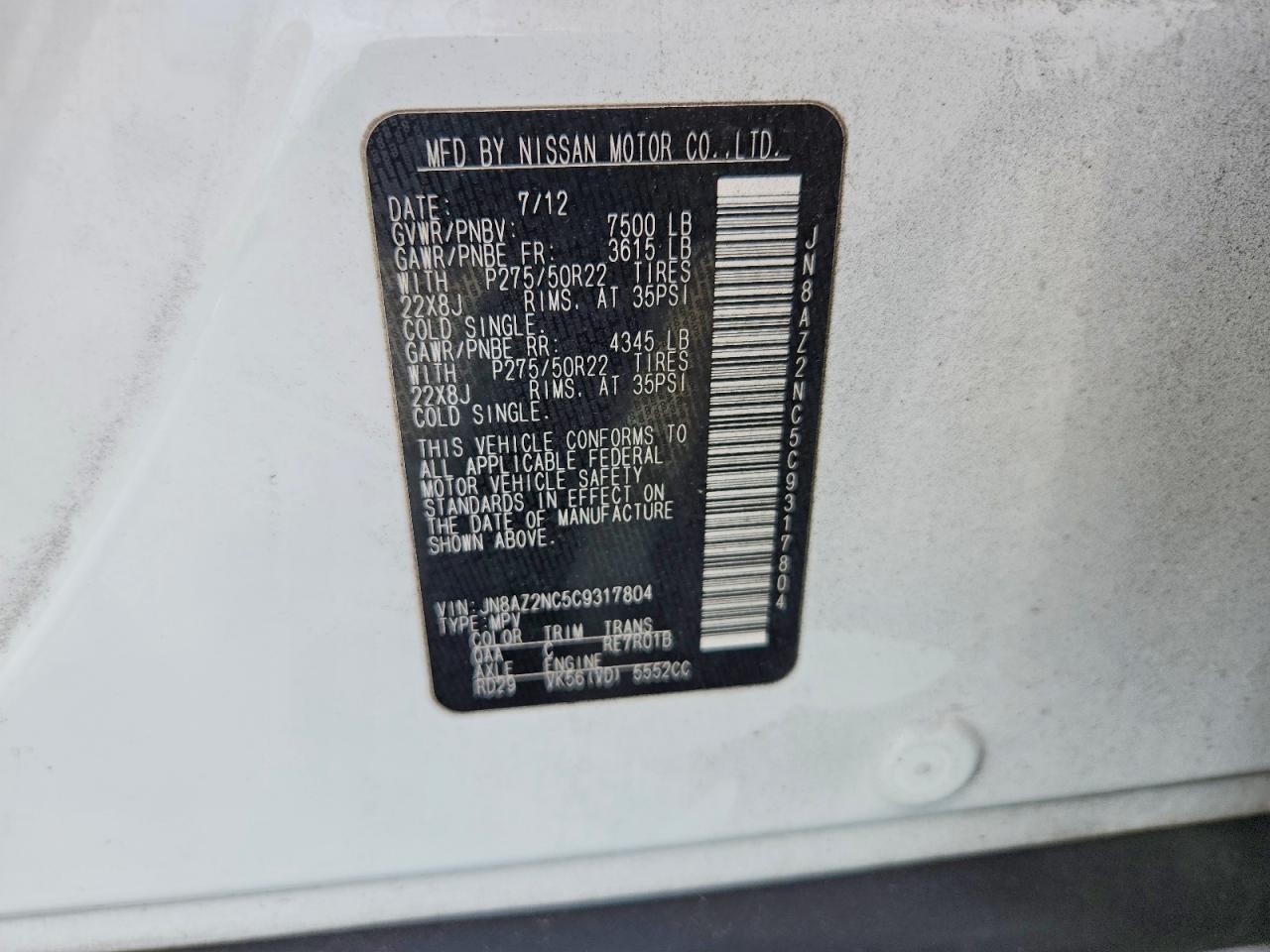 2012 INFINITI QX56