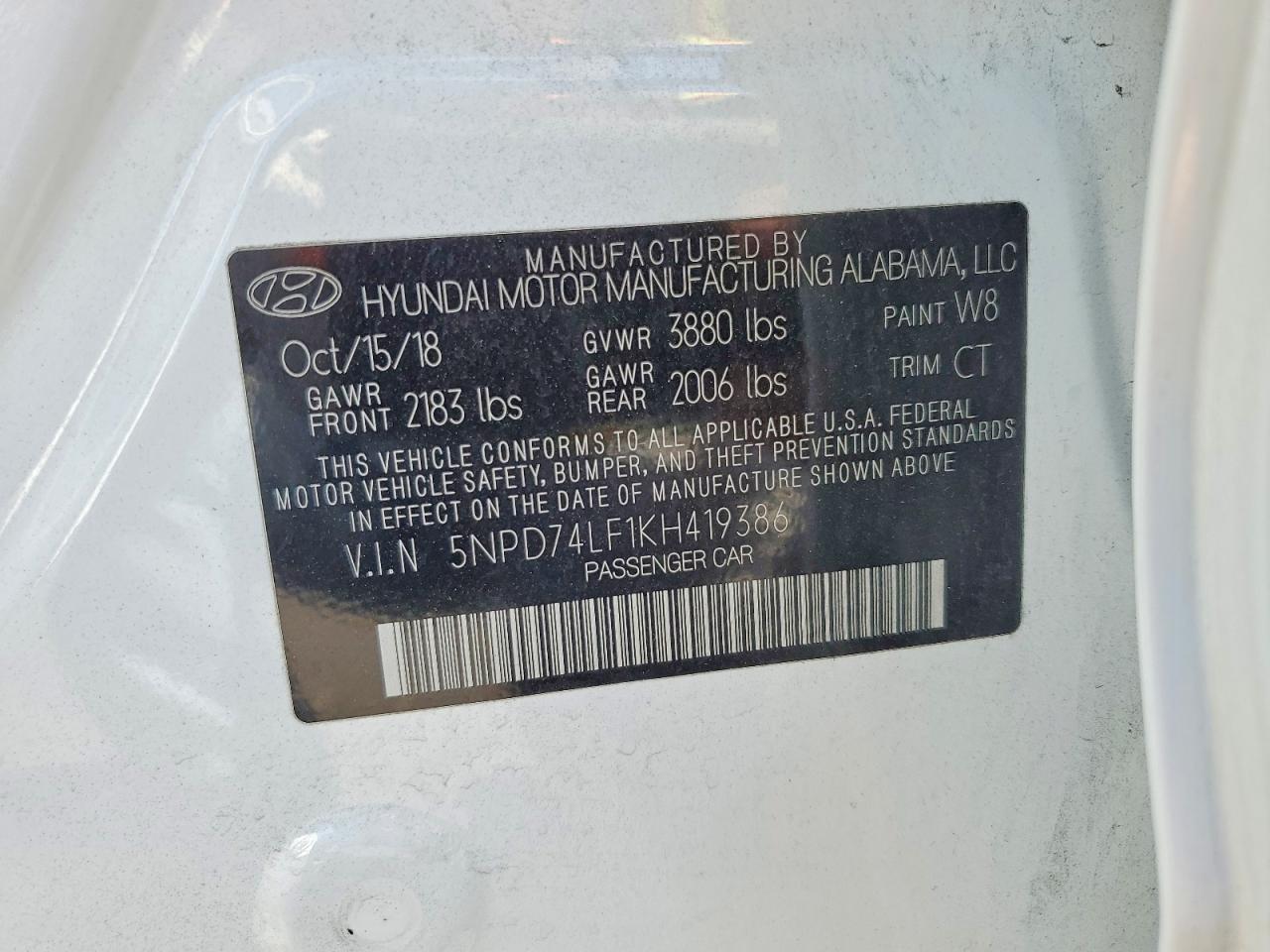 2019 HYUNDAI ELANTRA