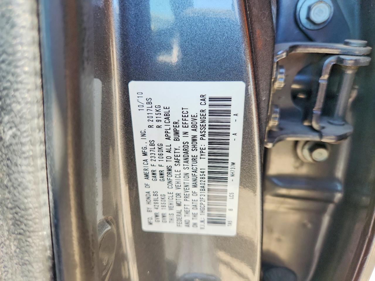 2011 HONDA ACCORD