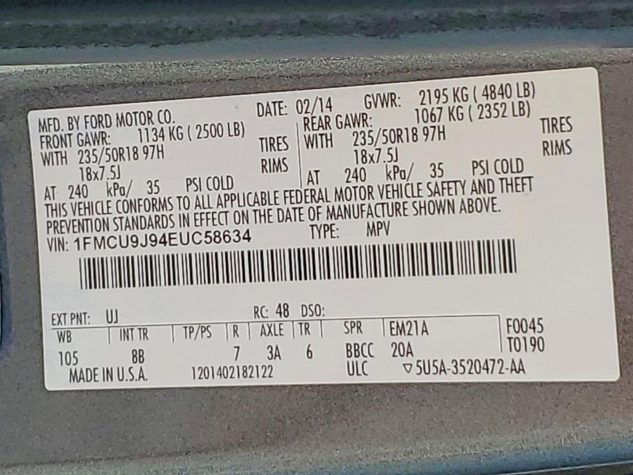 2014 FORD ESCAPE