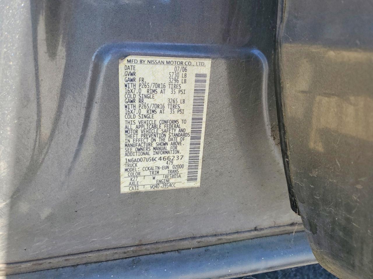 2006 NISSAN FRONTIER